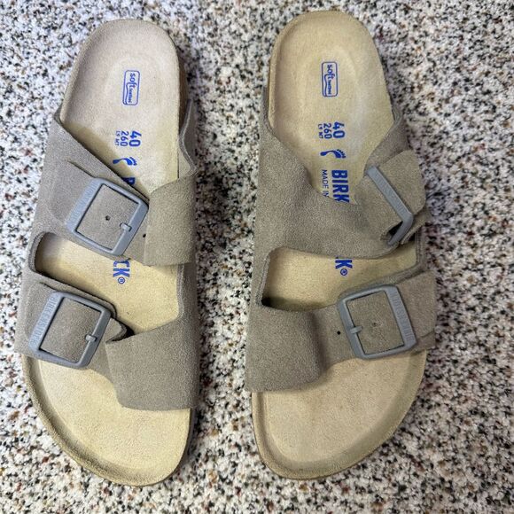 Birkenstock Arizona Women's Sandals Size 9 Brown Suede Soft Footbed - Picture 1 of 8